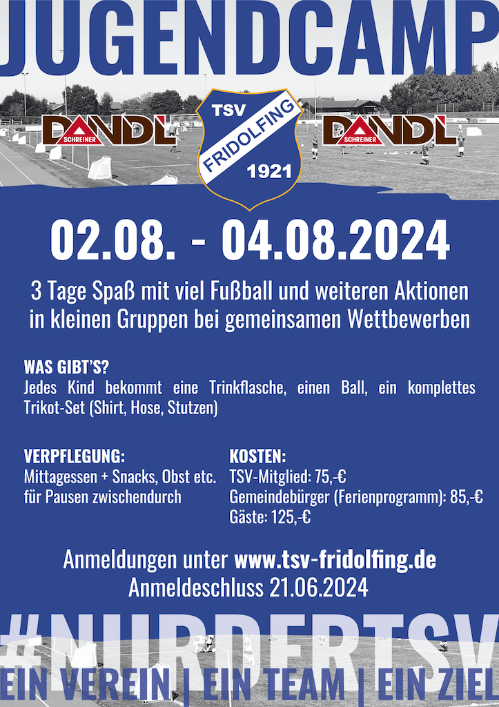 TSV Fridolfing Jugendcamp Flyer